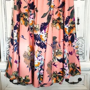 Beautiful floral pink floor length skirt with pockets 2x